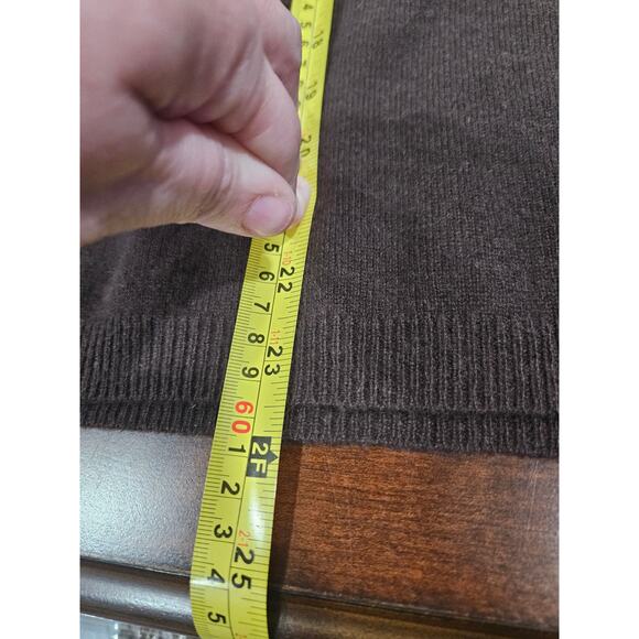 Charter Club Sweater Women's M Brown 2 Ply Cashmere Mock Neck Long Sleeve - Picture 4 of 6